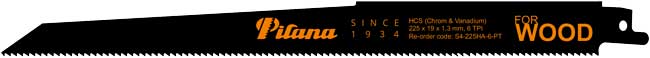 PILANA - Šavlový pil.list HCS, 225x19x1,3mm, 6 TPI - 5ks