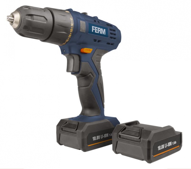 FERM CDM1119 - Aku Li-ion vrtačka 12V - 1,5Ah - Kompakt - 2 baterie