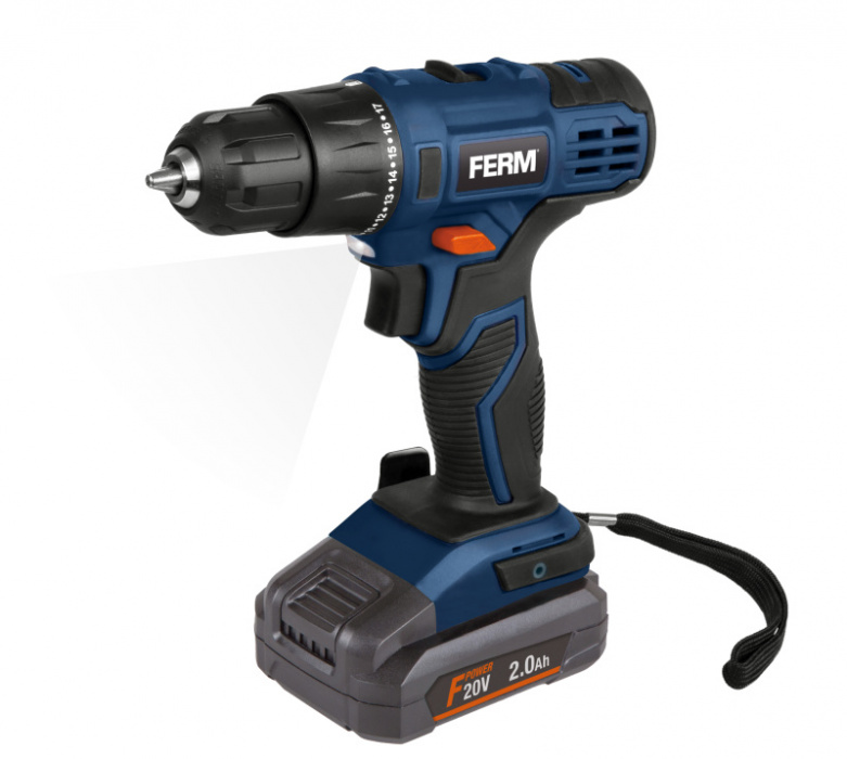 FERM CDM1158 - Aku vrtací šroubovák Li-Ion 20V, 2.0Ah