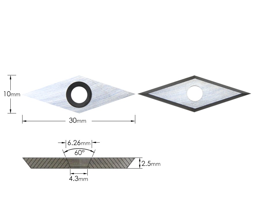 Výměnná břitová destička 10x30x2,5mm na dřevo (DOPRODEJ)