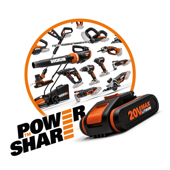 WORX WA3639 - Aku zdroj s indikátorem Li-Ion 20V, 2Ah