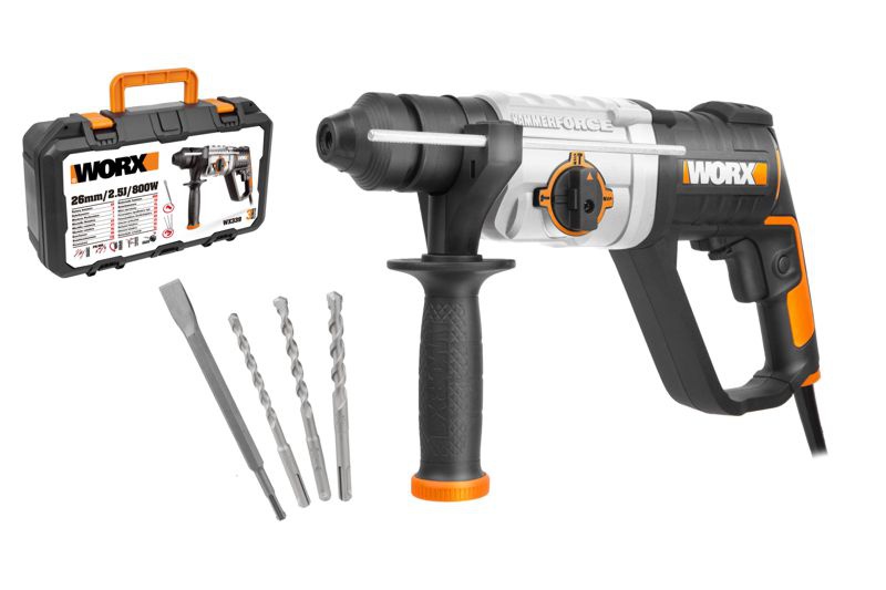 WORX WX339 - Pneumatické vrtací kladivo 800W, 2,5J