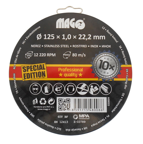 Řezný kotouč na nerez 125x1,0x22,2mm-10 ks set
