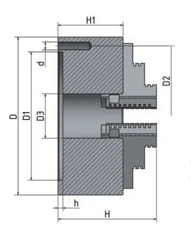 4-čel. sklíčidlo samostatně nastavitelné čelisti SPA-500 ø100mm